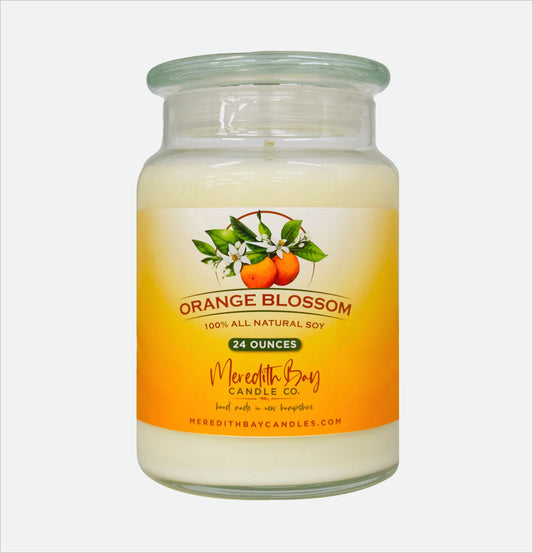 Orange Blossom Soy Candle Meredith Bay Candle Co 24 Oz