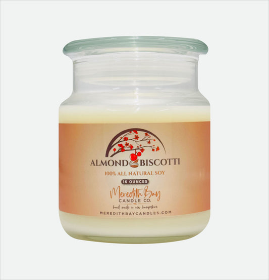Almond Biscotti Soy Candle Soy Candle Meredith Bay Candle Co 16 Oz