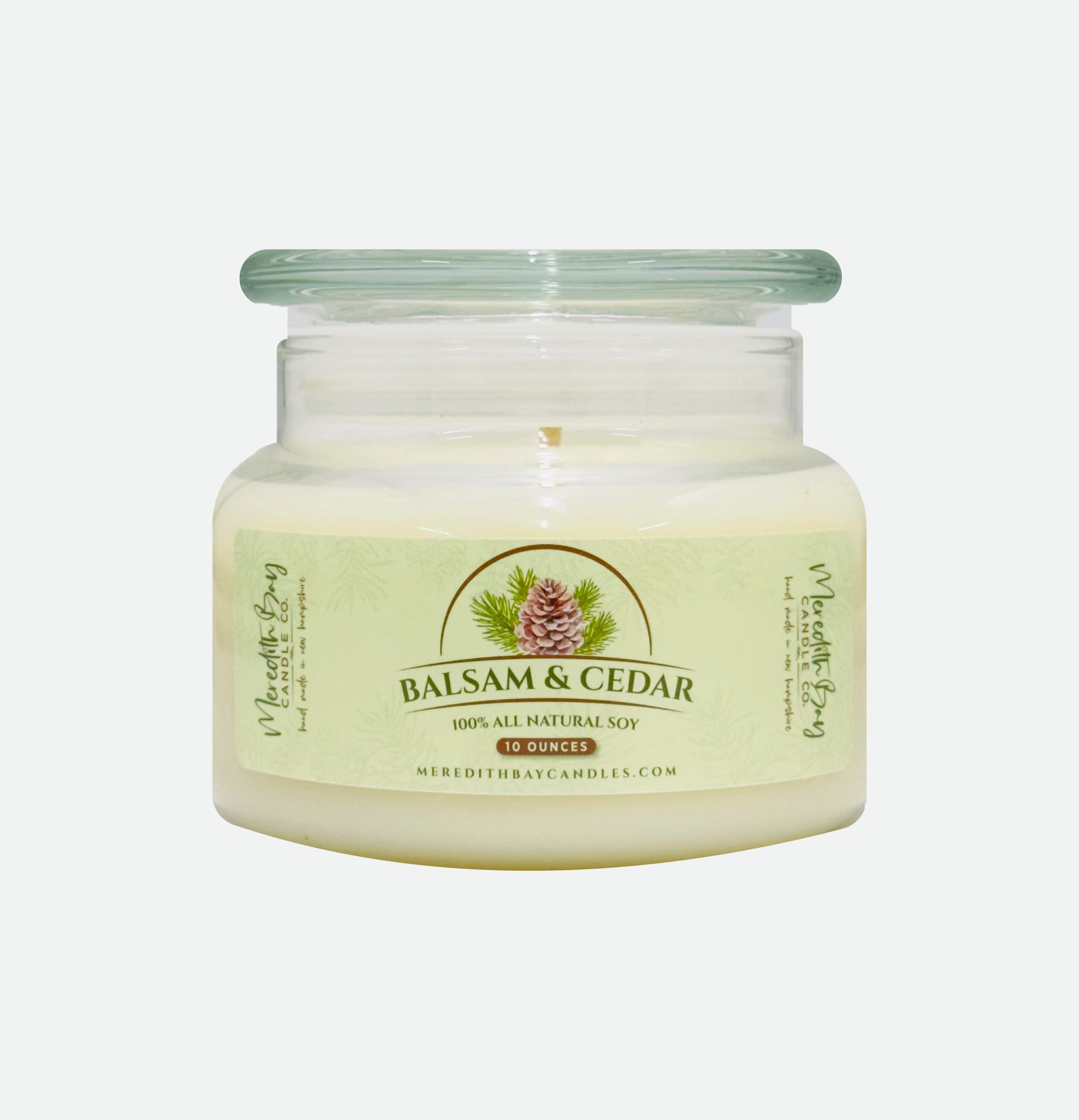 Balsam & Cedar Soy Candle Soy Candle Meredith Bay Candle Co 10.0 Oz