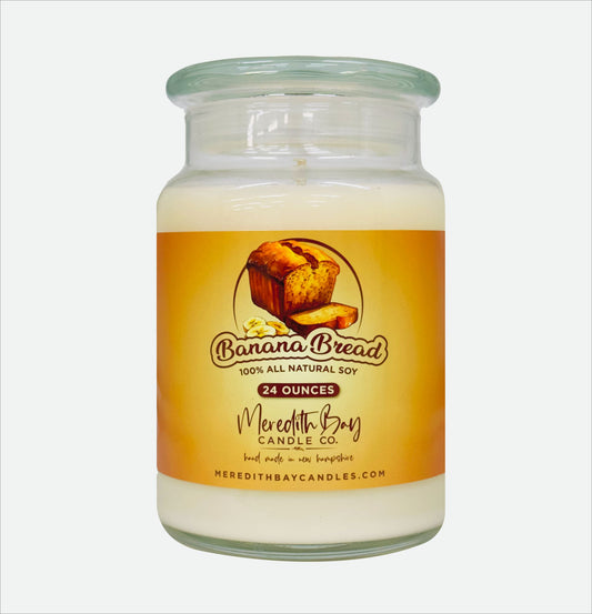 Banana Bread Soy Candle Soy Candle Meredith Bay Candle Co 24 Oz