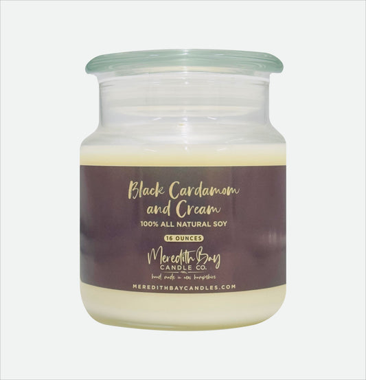 Black Cardamom & Cream Soy Candle Soy Candle Meredith Bay Candle Co 16.0 Oz