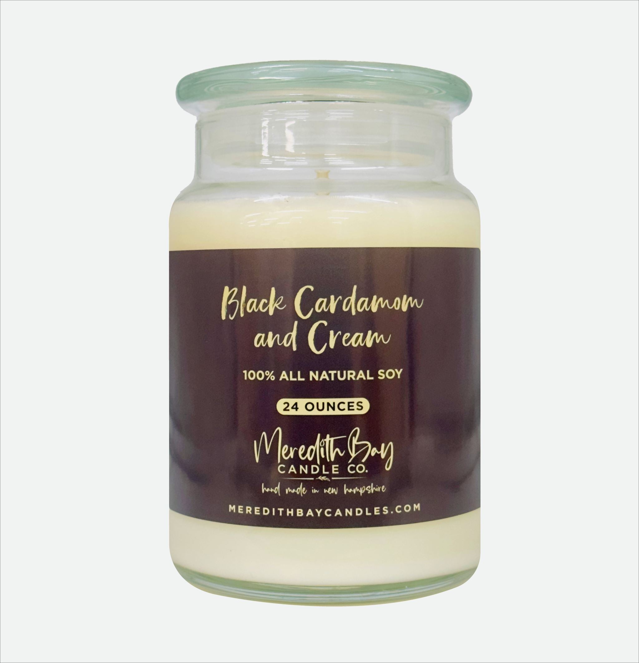 Black Cardamom & Cream Soy Candle Soy Candle Meredith Bay Candle Co 24.0 Oz
