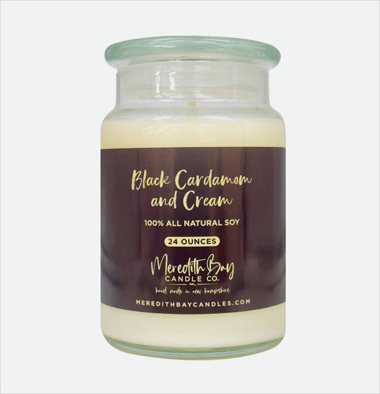 Black Cardamom & Cream Soy Candle Soy Candle Meredith Bay Candle Co 24.0 Oz