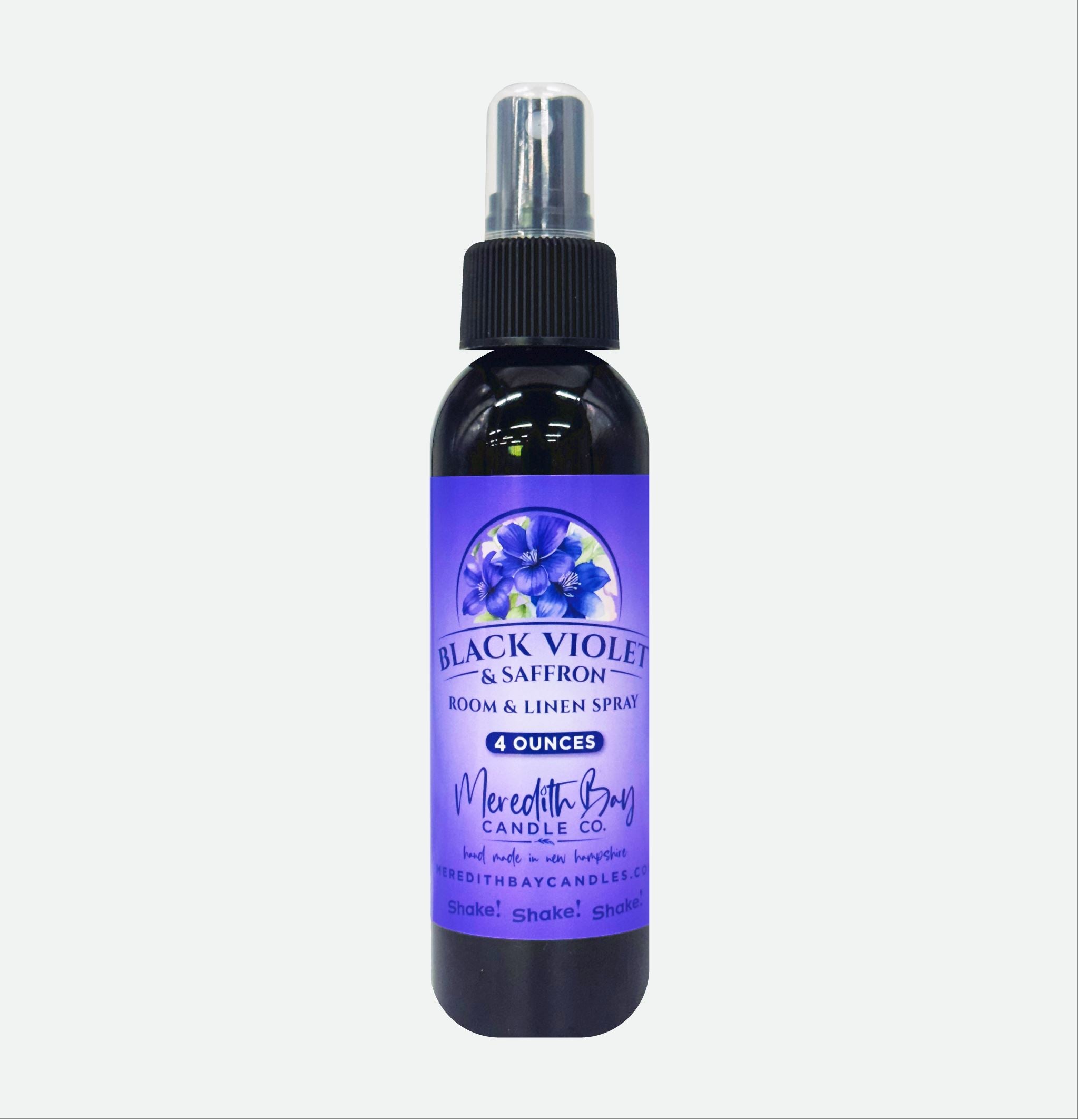 Black Violet & Saffron Room & Linen Spray Meredith Bay Candle Co
