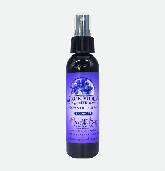 Black Violet & Saffron Room & Linen Spray Meredith Bay Candle Co