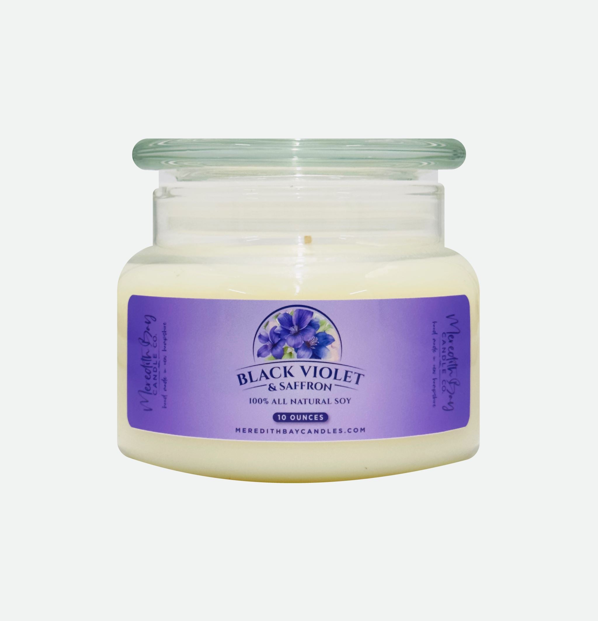 Black Violet & Saffron Soy Candle Soy Candle Meredith Bay Candle Co 10.0 Oz
