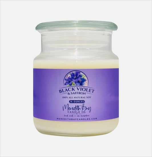 Black Violet & Saffron Soy Candle Soy Candle Meredith Bay Candle Co 16.0 Oz