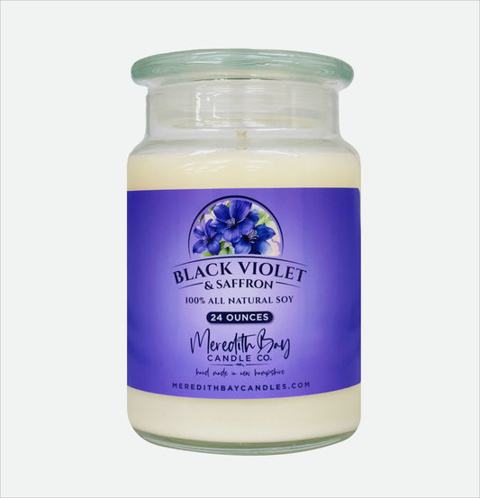 Black Violet & Saffron Soy Candle Soy Candle Meredith Bay Candle Co 24.0 Oz