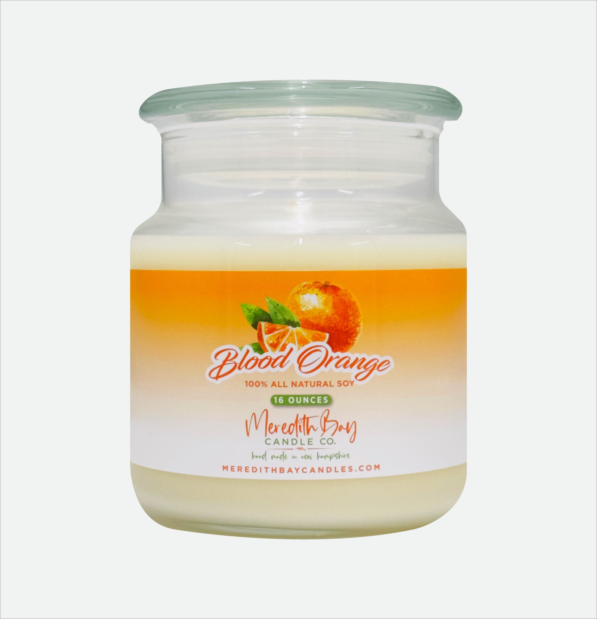 Blood Orange Soy Candle Soy Candle Meredith Bay Candle Co 16.0 Oz