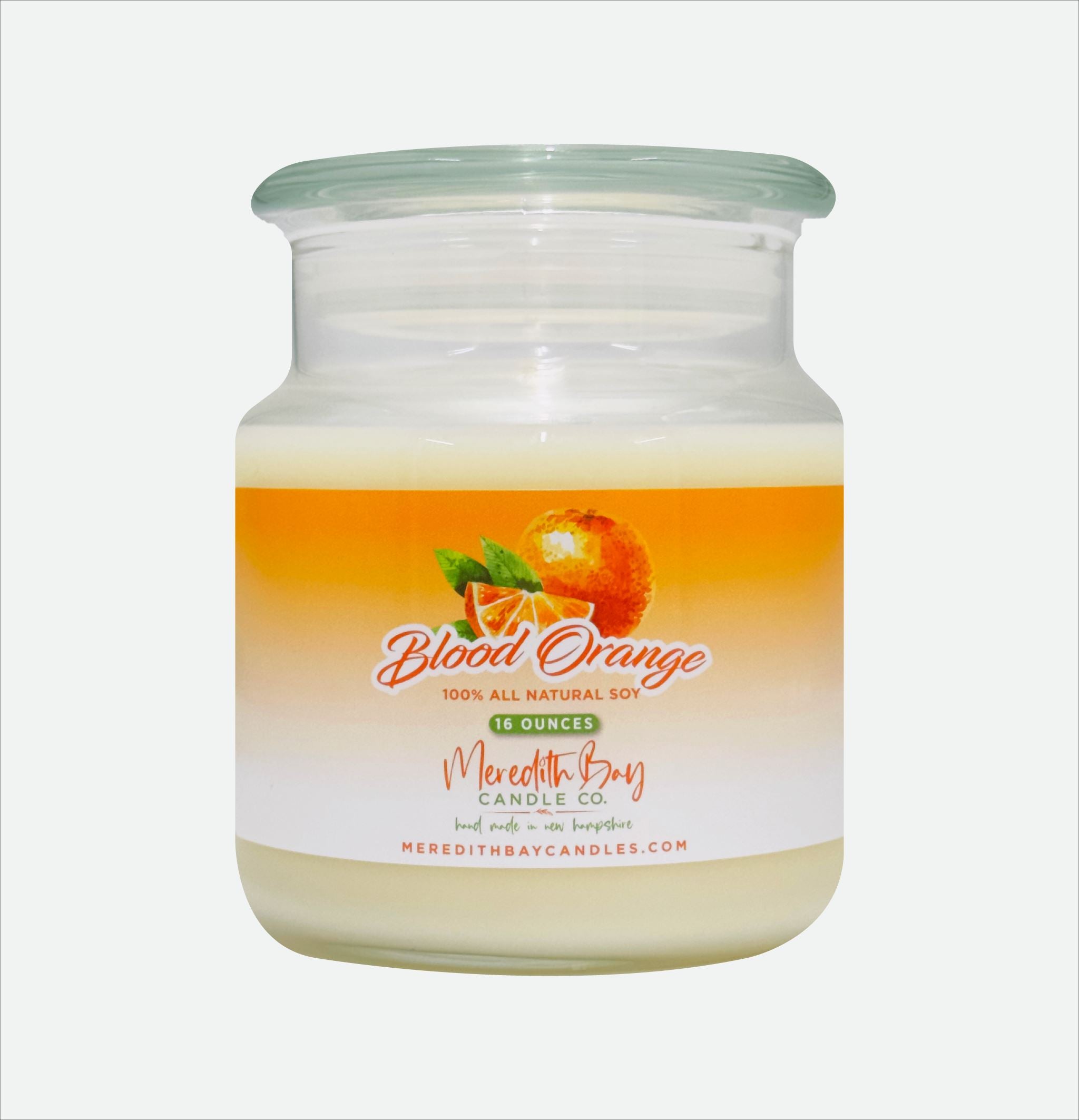 Blood Orange Soy Candle Soy Candle Meredith Bay Candle Co 16.0 Oz 