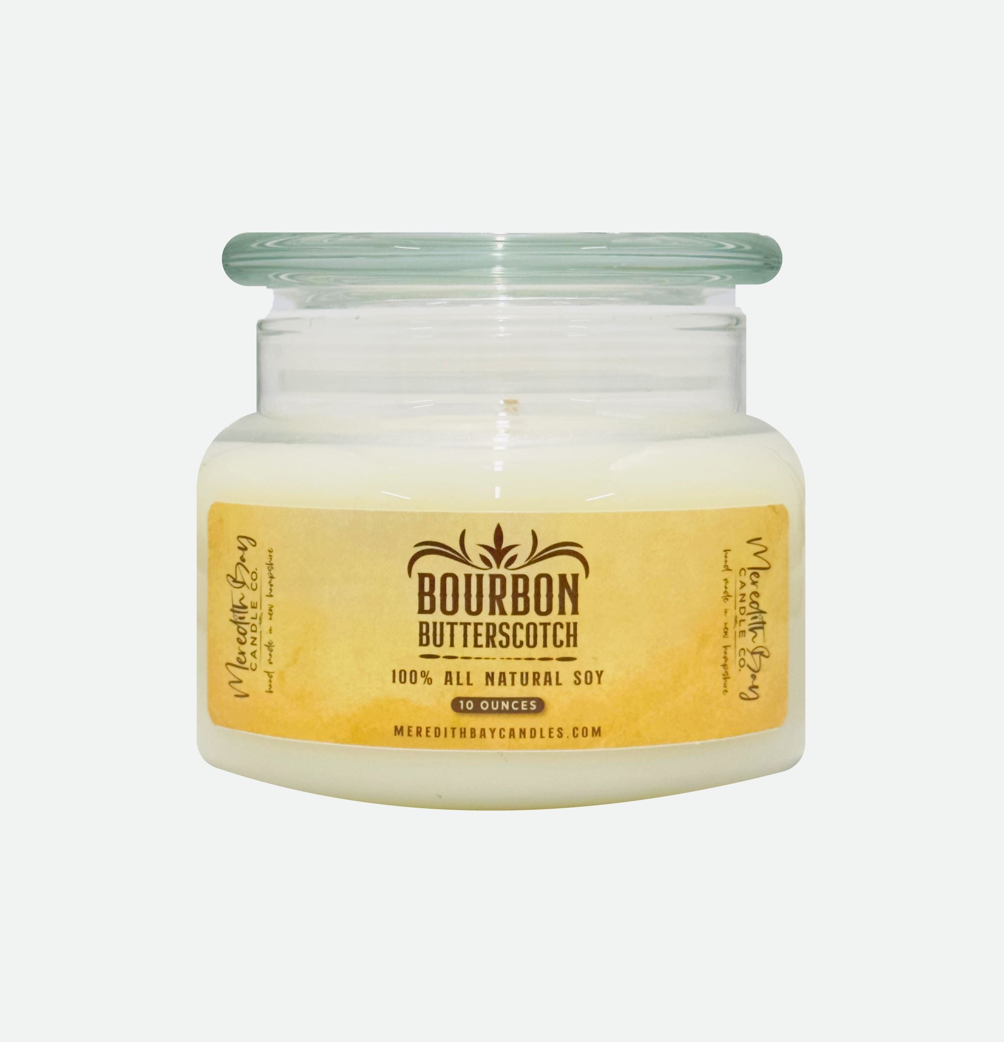 Bourbon Butterscotch Soy Candle Soy Candle Meredith Bay Candle Co 10 Oz