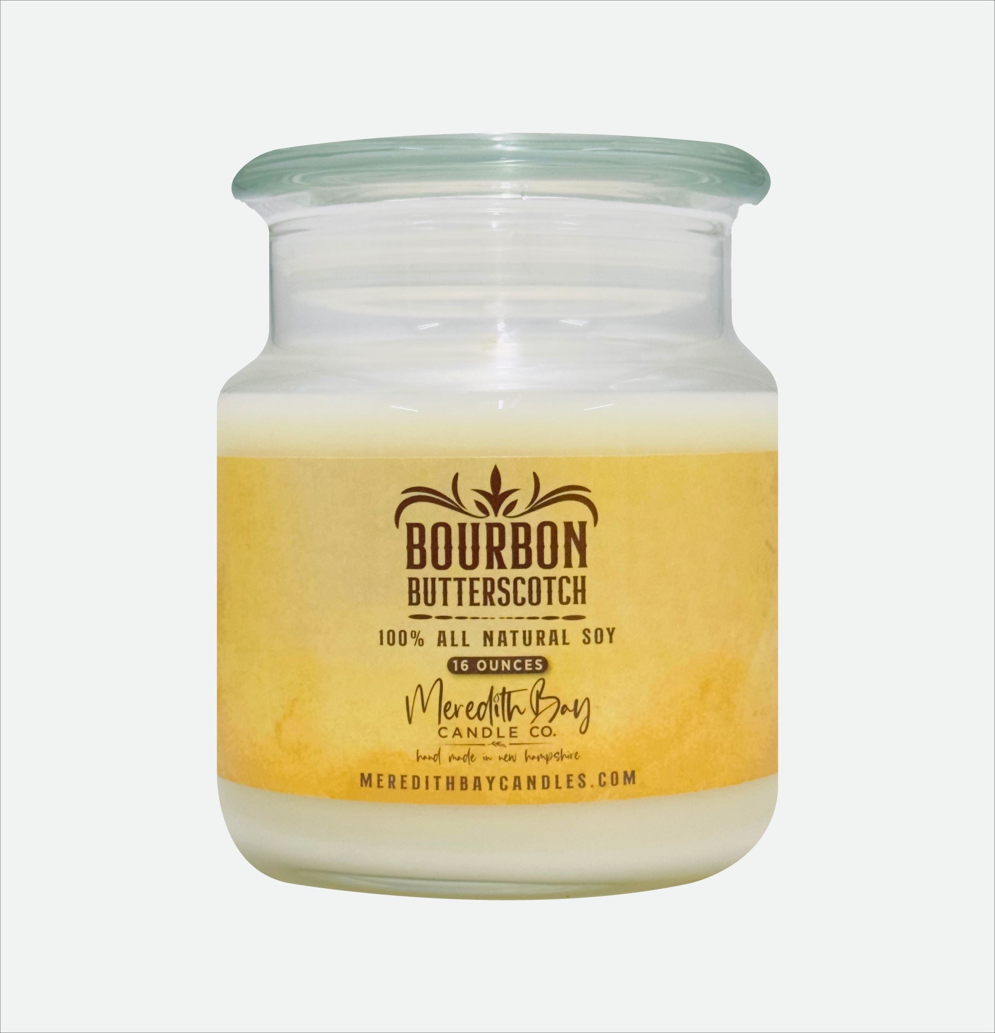 Bourbon Butterscotch Soy Candle Soy Candle Meredith Bay Candle Co 16 Oz