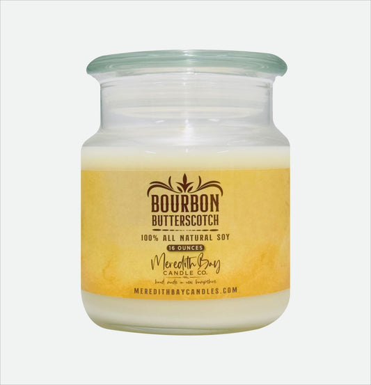 Bourbon Butterscotch Soy Candle Soy Candle Meredith Bay Candle Co 16 Oz
