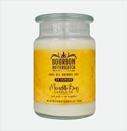 Bourbon Butterscotch Soy Candle Soy Candle Meredith Bay Candle Co 24 Oz