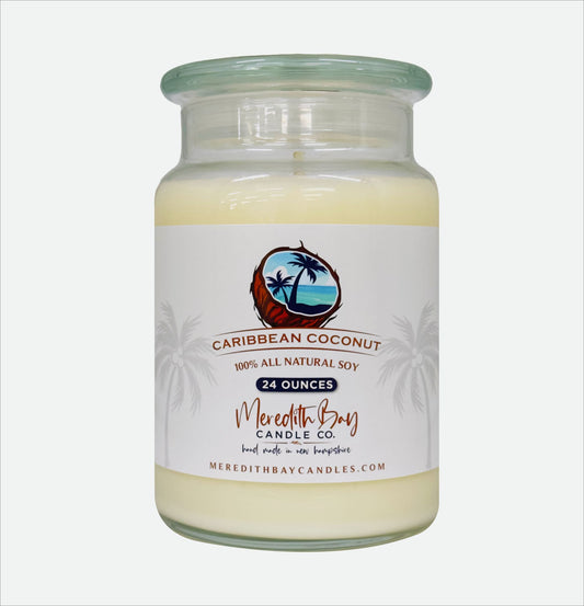Caribbean Coconut Soy Candle Meredith Bay Candle Co 24 Oz