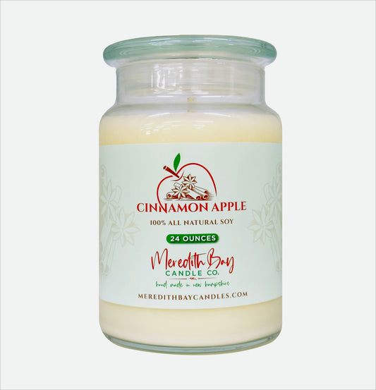 Cinnamon Apple Soy Candle Meredith Bay Candle Co 24 Oz