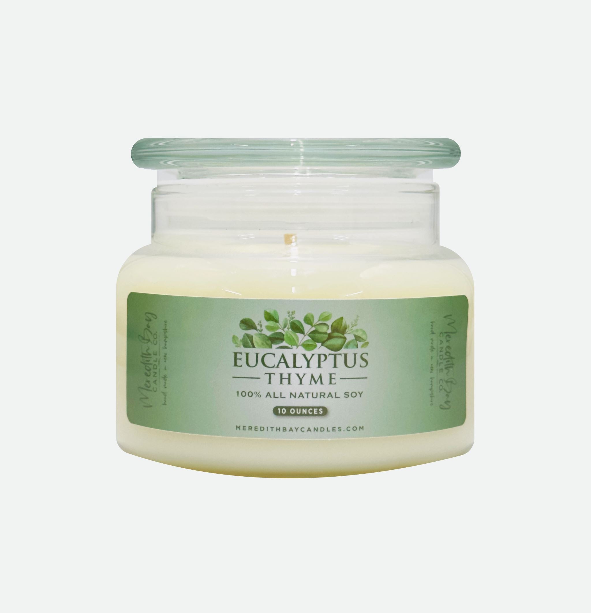 Eucalyptus Thyme Soy Candle Meredith Bay Candle Co 10.0 Oz