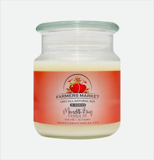 Farmers Market Soy Candle Meredith Bay Candle Co 16 Oz