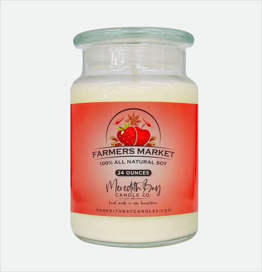 Farmers Market Soy Candle Meredith Bay Candle Co 24 Oz