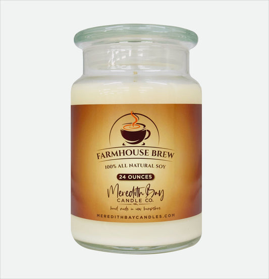 Farmhouse Brew Soy Candle Meredith Bay Candle Co 24 Oz