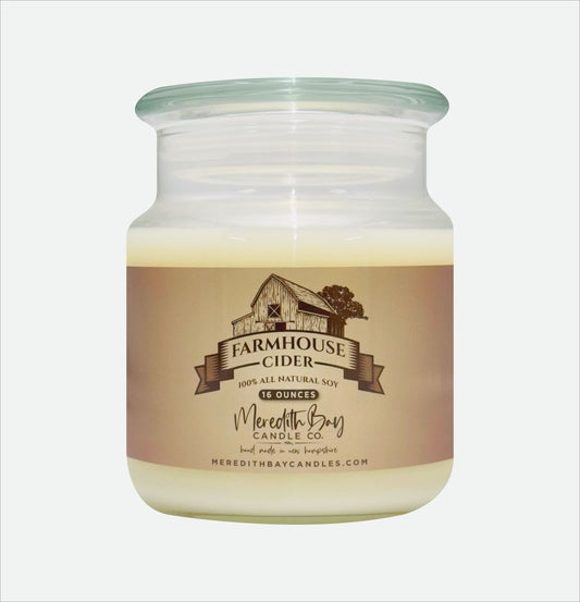 Farmhouse Cider Soy Candle Meredith Bay Candle Co 16 Oz