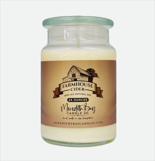 Farmhouse Cider Soy Candle Meredith Bay Candle Co 24 Oz