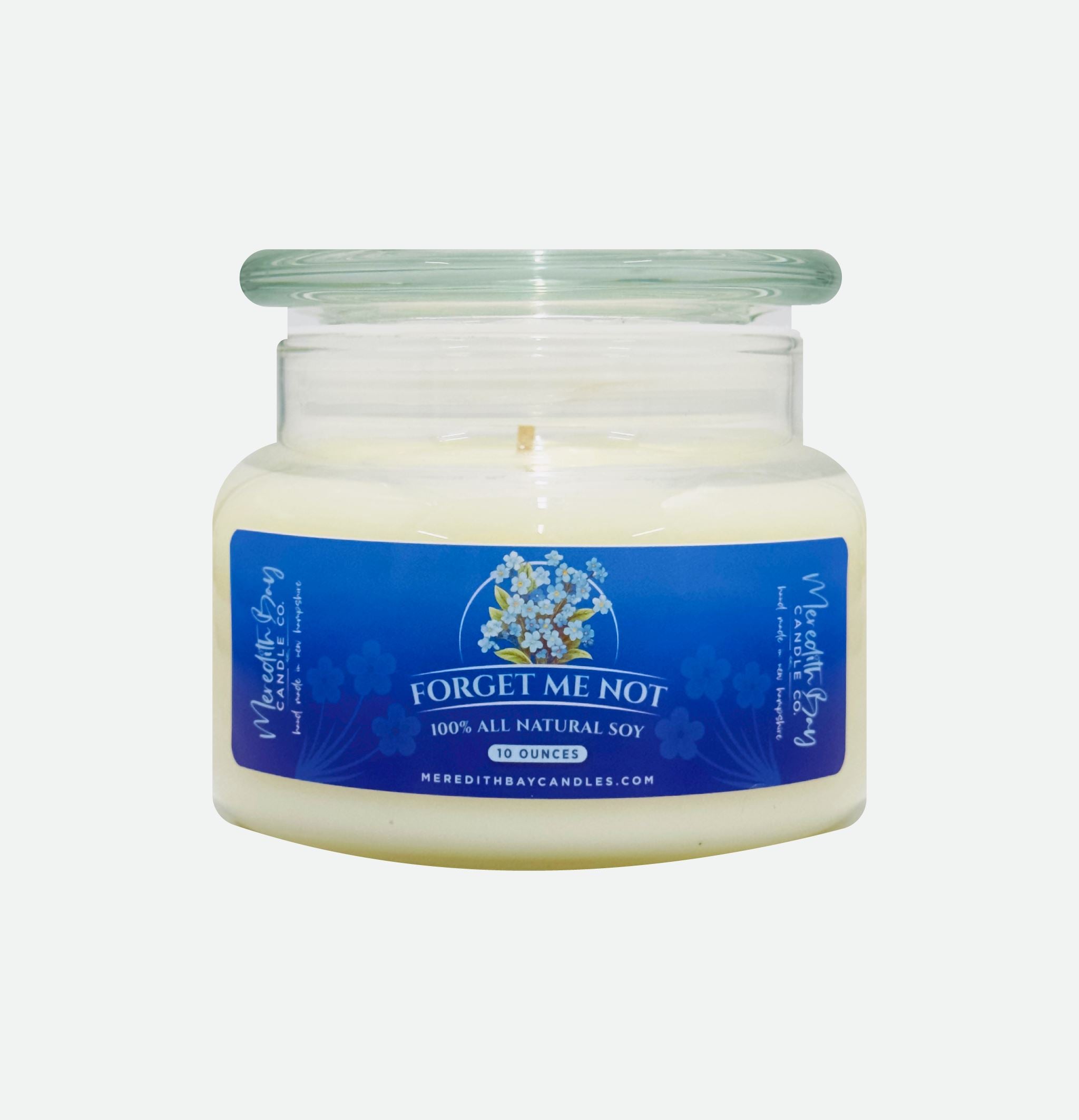 Forget Me Not Soy Candle Meredith Bay Candle Co 10 Oz