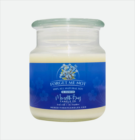 Forget Me Not Soy Candle Meredith Bay Candle Co 16 Oz