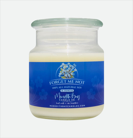 Forget Me Not Soy Candle Meredith Bay Candle Co 16 Oz 
