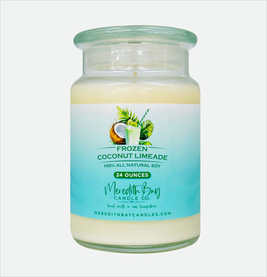Frozen Coconut Limeade Soy Candle Meredith Bay Candle Co 24.0 Oz