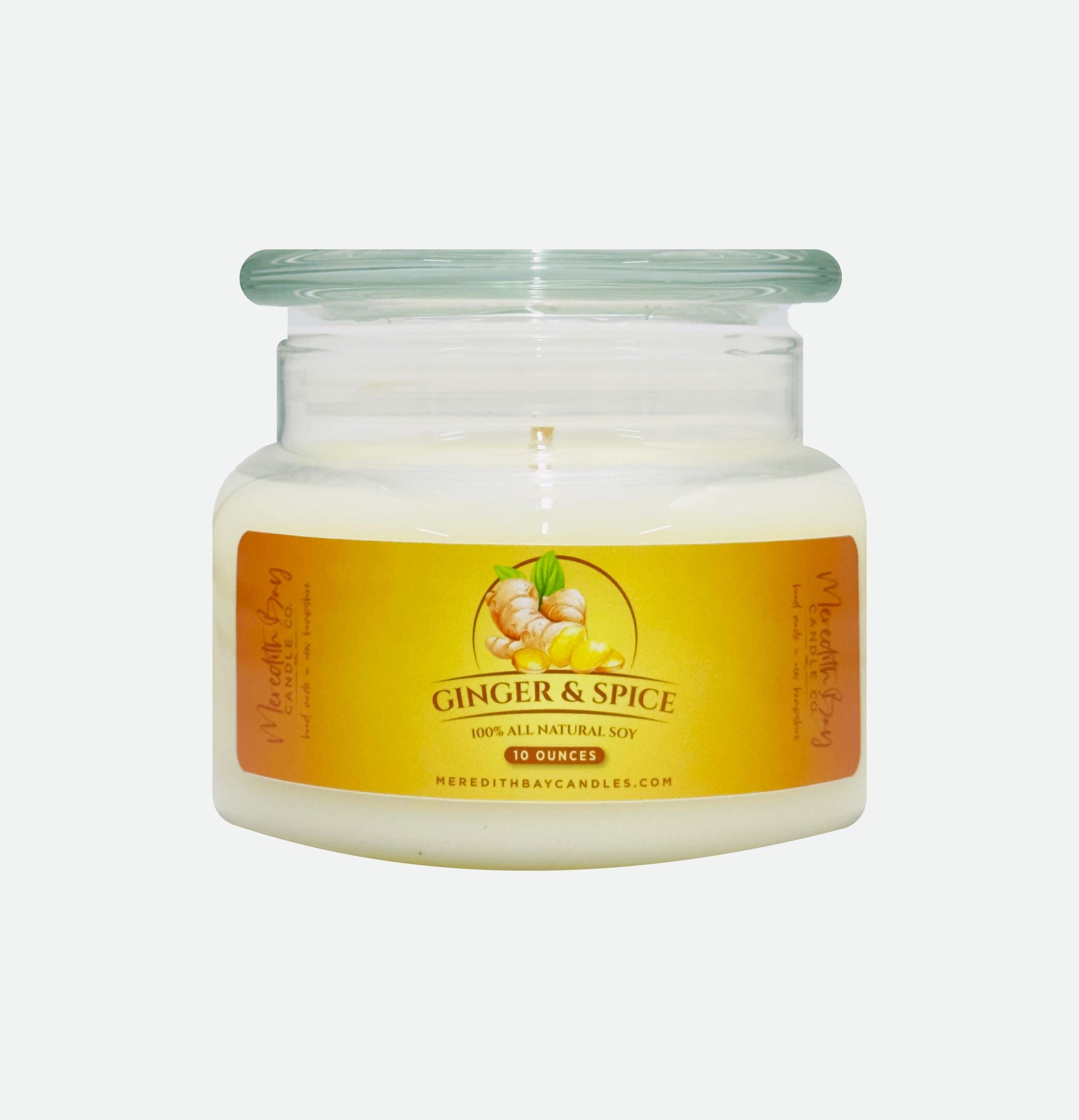 Ginger & Spice Soy Candle Meredith Bay Candle Co 10.0 Oz