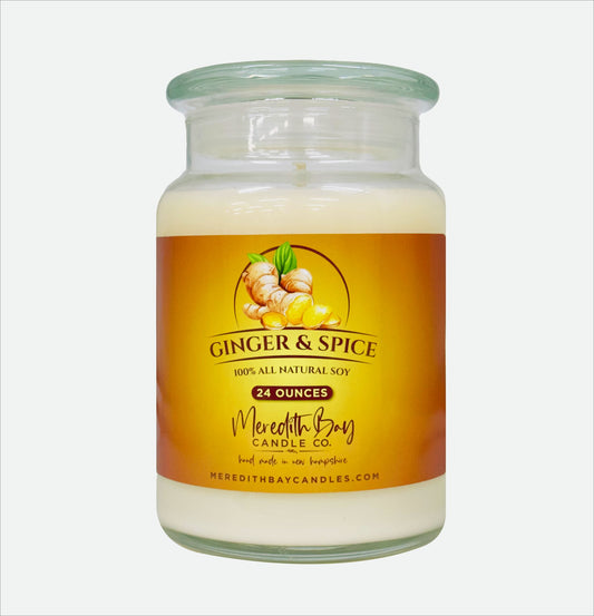 Ginger & Spice Soy Candle Meredith Bay Candle Co 24.0 Oz
