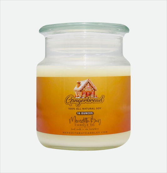 Gingerbread Soy Candle Meredith Bay Candle Co 16 Oz
