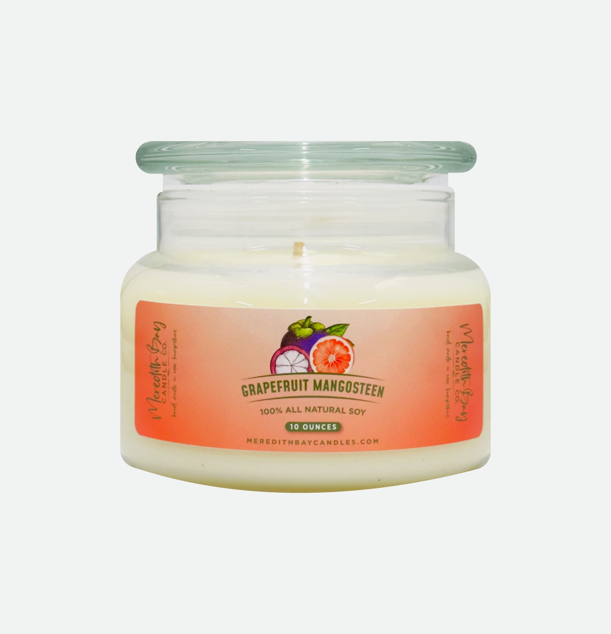 Grapefruit Mangosteen Soy Candle Meredith Bay Candle Co 10 Oz