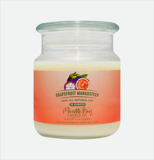 Grapefruit Mangosteen Soy Candle Meredith Bay Candle Co 16 Oz