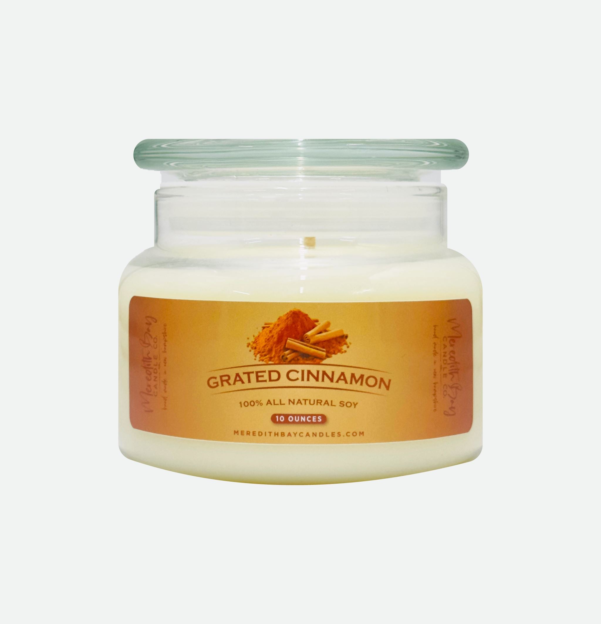 Grated Cinnamon Soy Candle Meredith Bay Candle Co 10 Oz