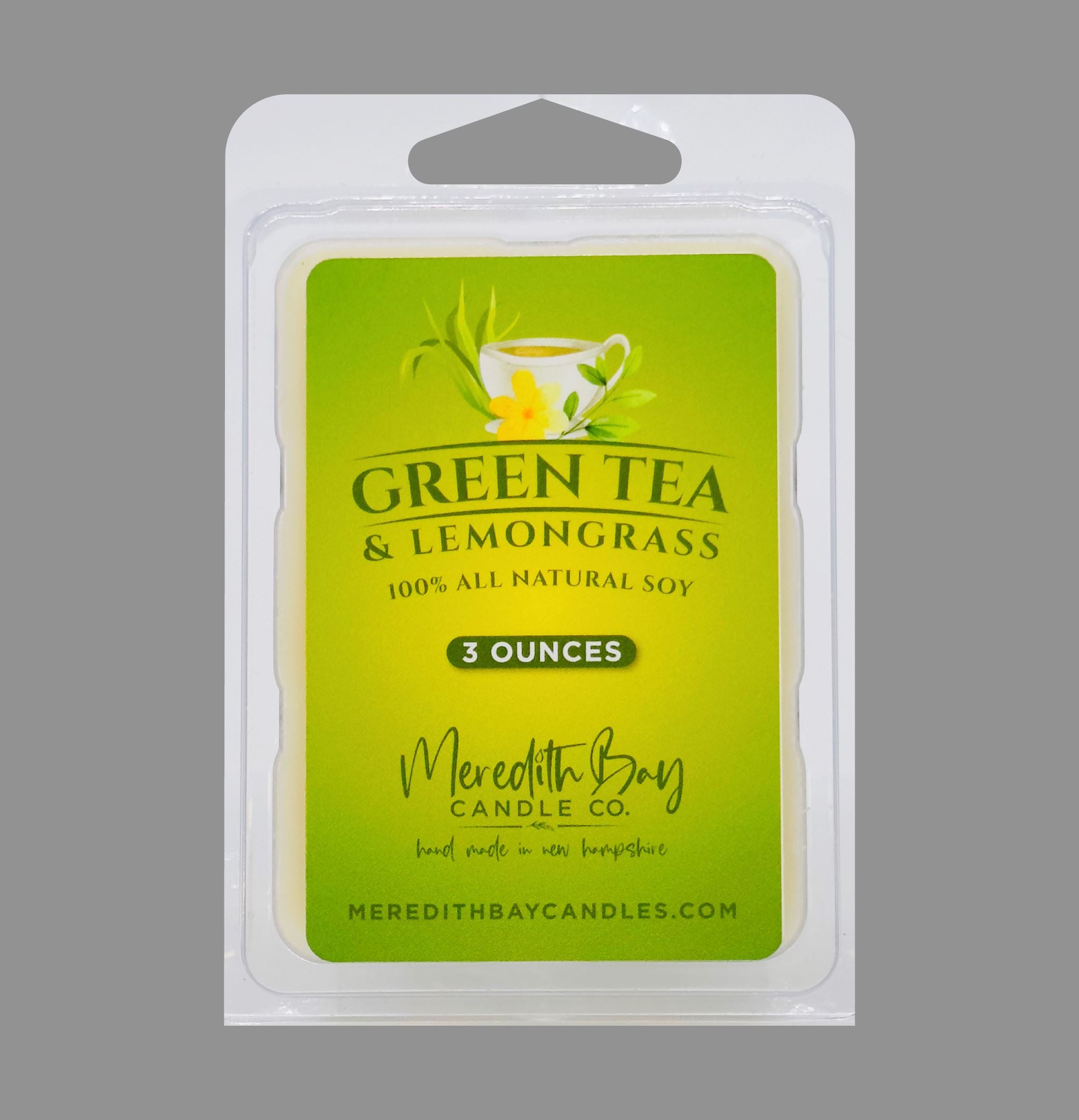 Green Tea and Lemongrass Wax Melt Meredith Bay Candle Co