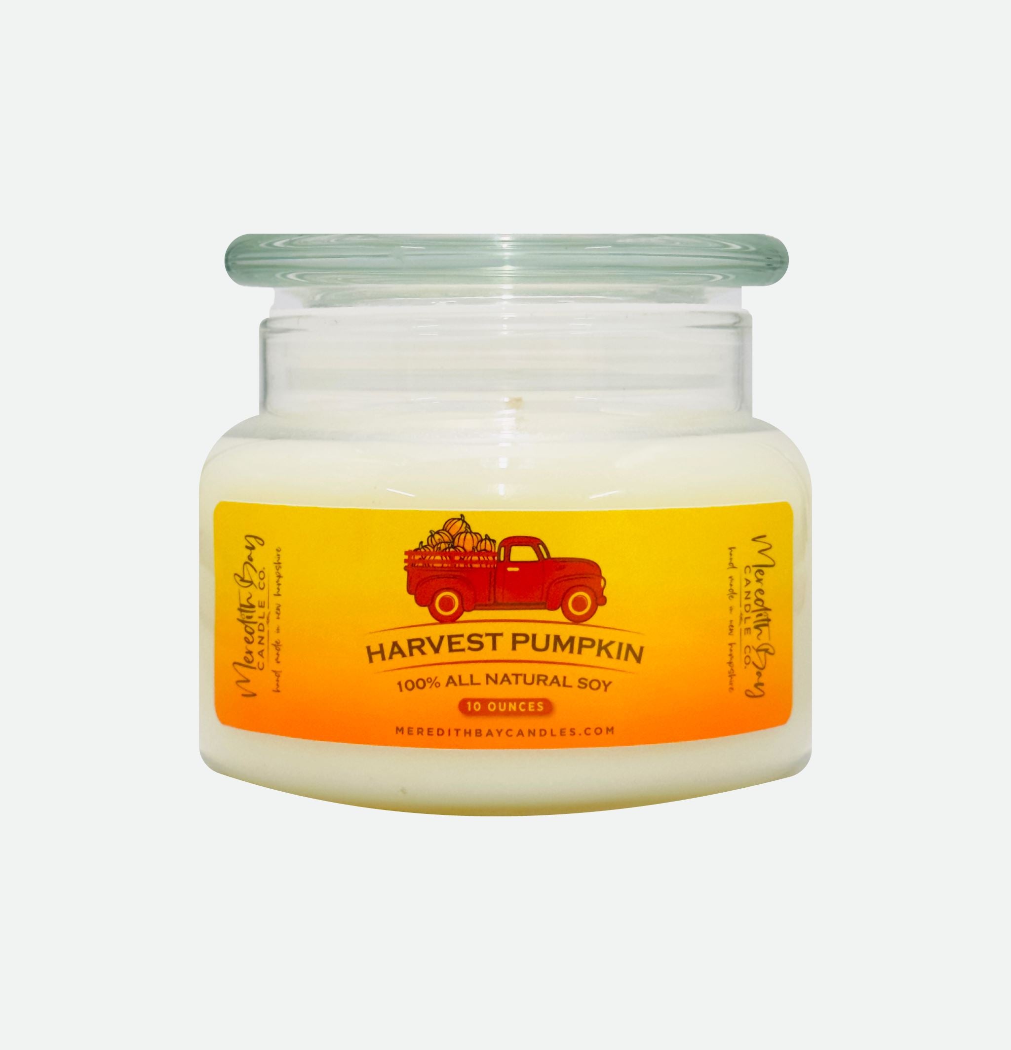 Harvest Pumpkin Soy Candle Meredith Bay Candle Co 10 Oz
