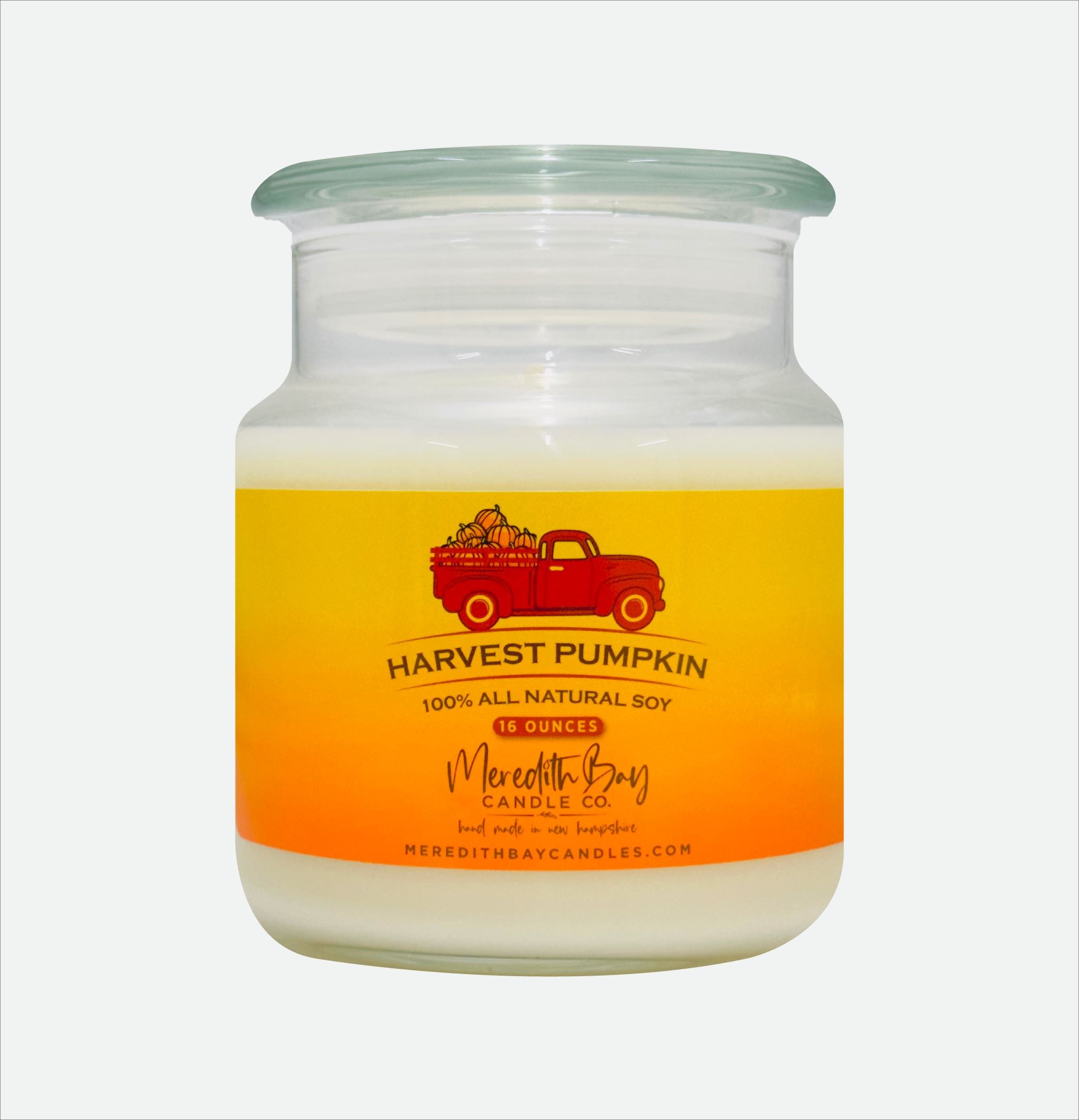 Harvest Pumpkin Soy Candle Meredith Bay Candle Co 16 Oz
