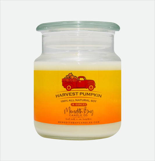 Harvest Pumpkin Soy Candle Meredith Bay Candle Co 16 Oz