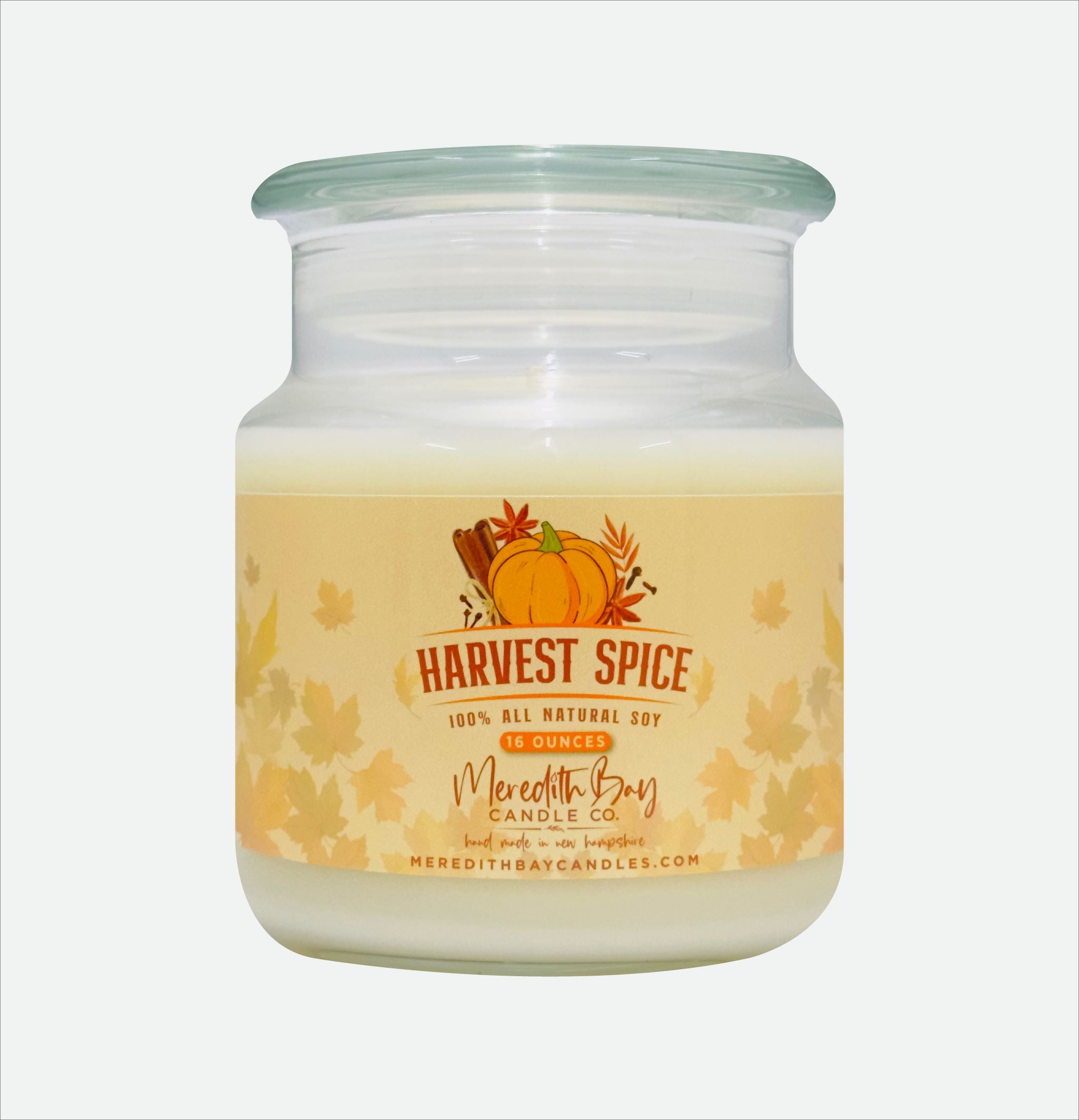 Harvest Spice Soy Candle Meredith Bay Candle Co 16 Oz