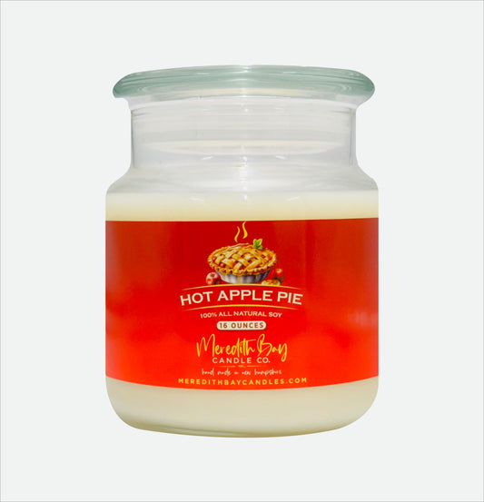 Hot Apple Pie Soy Candle Meredith Bay Candle Co 16 Oz