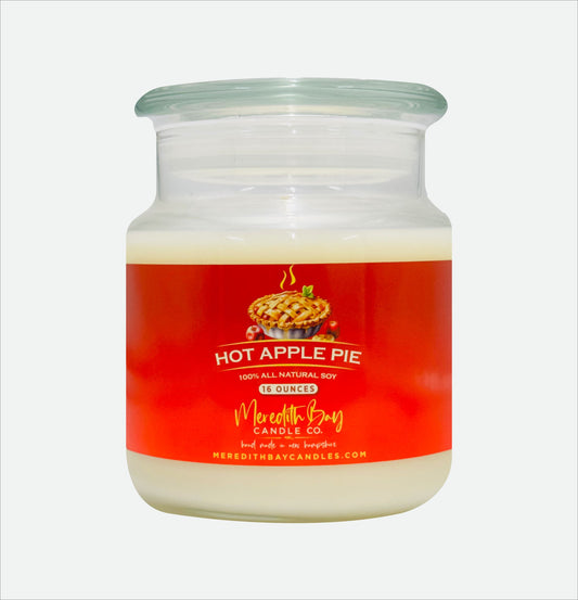 Hot Apple Pie Soy Candle Meredith Bay Candle Co 16 Oz 