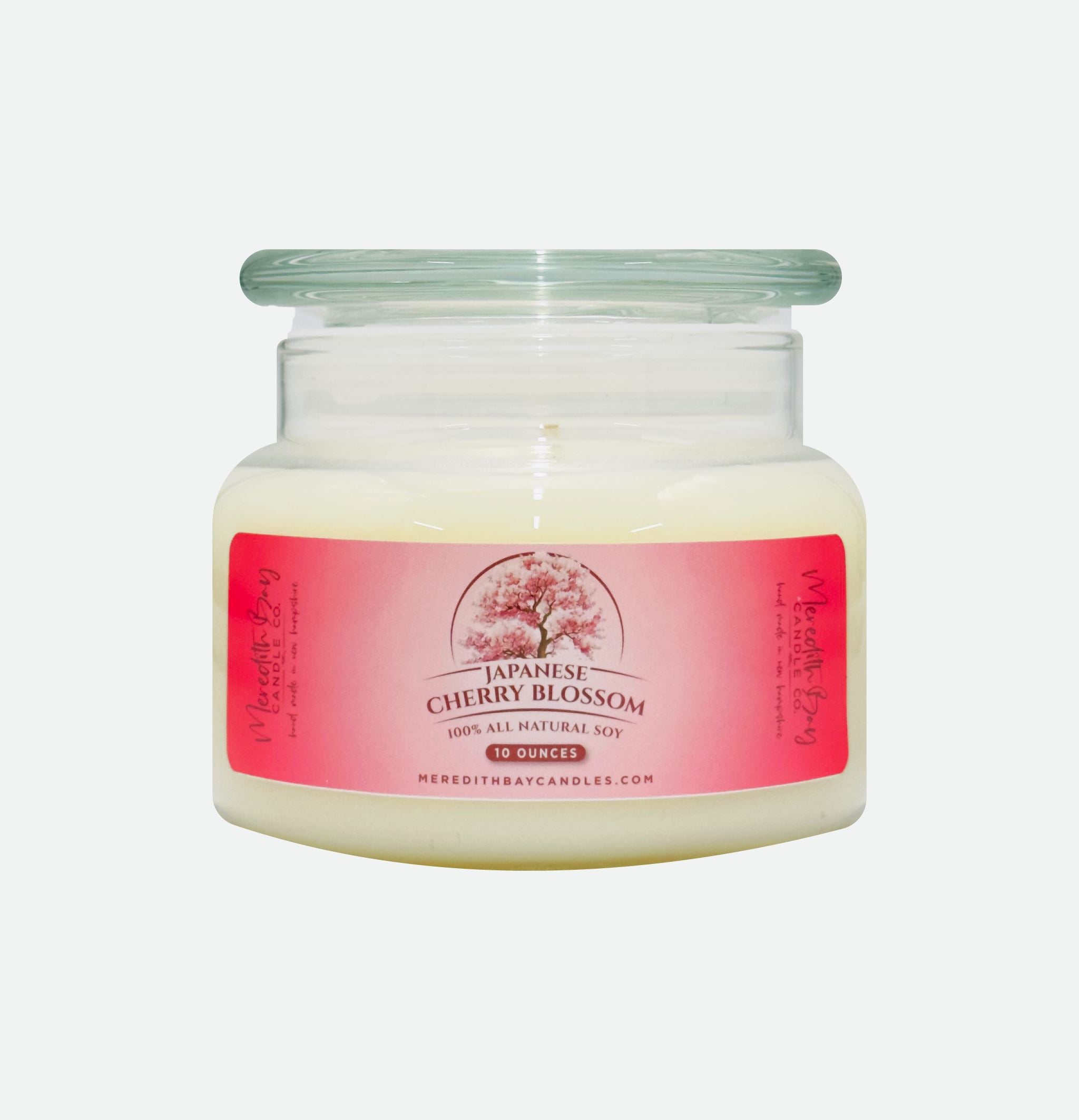 Japanese Cherry Blossom Soy Candle Meredith Bay Candle Co 10 Oz