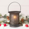 Load image into Gallery viewer, Jumbo Wax Warmer with Chisel in Kettle Black Punched Tin Wax Warmer Irvins Tinware 
