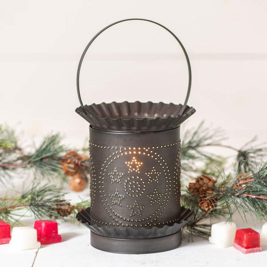 Jumbo Wax Warmer with Circle Star in Kettle Black Wax Warmer Irvins Tinware