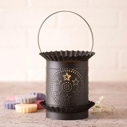 Jumbo Wax Warmer with Circle Star in Kettle Black Wax Warmer Irvins Tinware