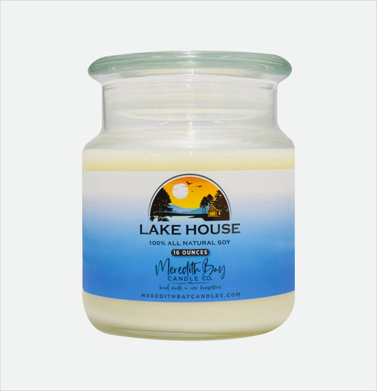 Lake House Soy Candle Meredith Bay Candle Co 16 Oz