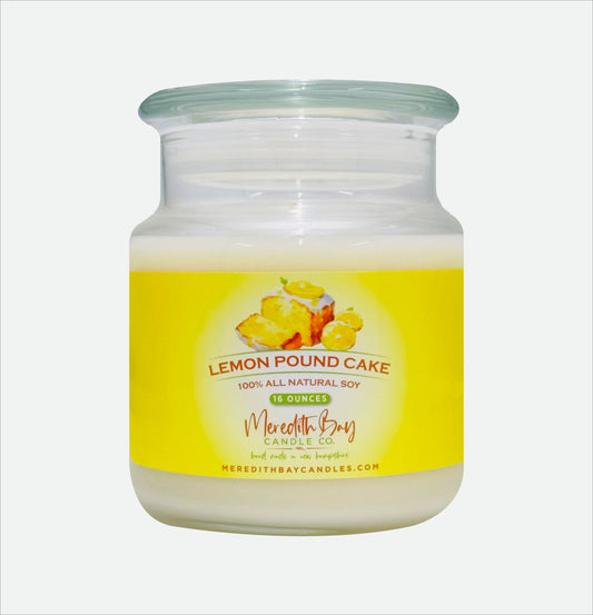 Lemon Pound Cake Soy Candle Meredith Bay Candle Co 16 Oz