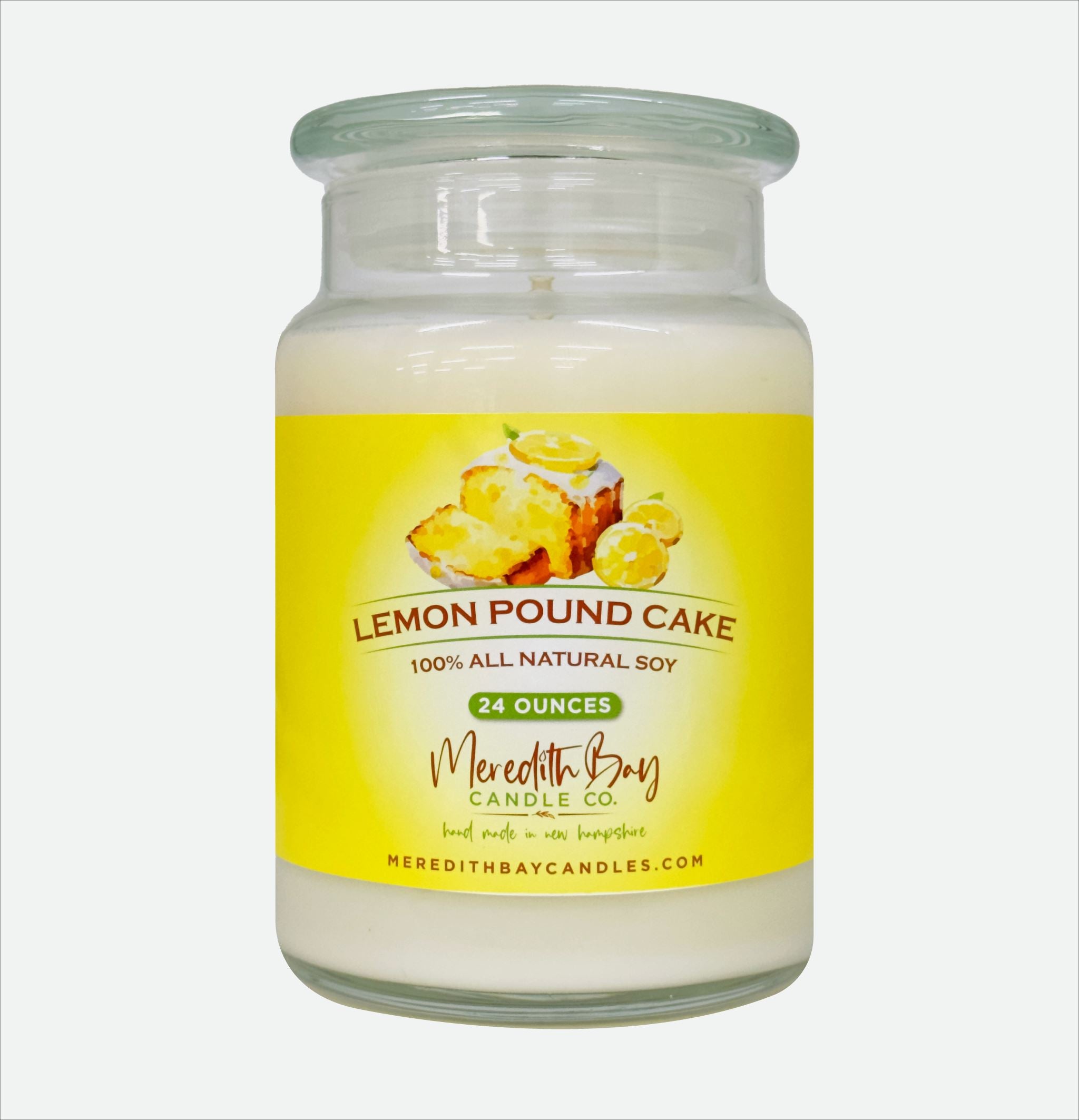 Lemon Pound Cake Soy Candle Meredith Bay Candle Co 24 Oz